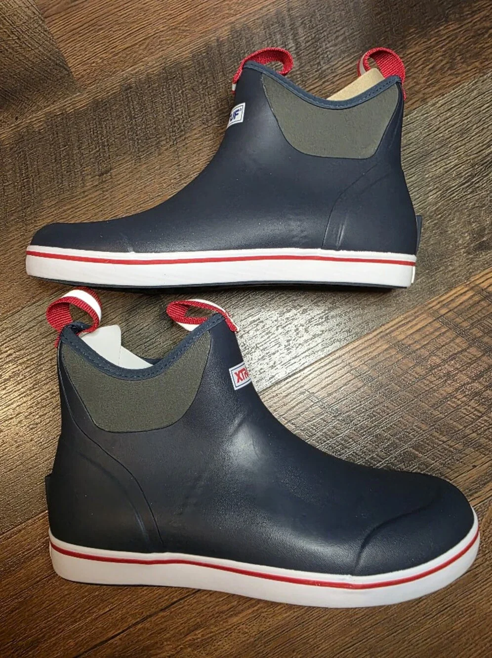 XTRATUF Men's Navy Slip-On Ankle Deck / Boat Boots